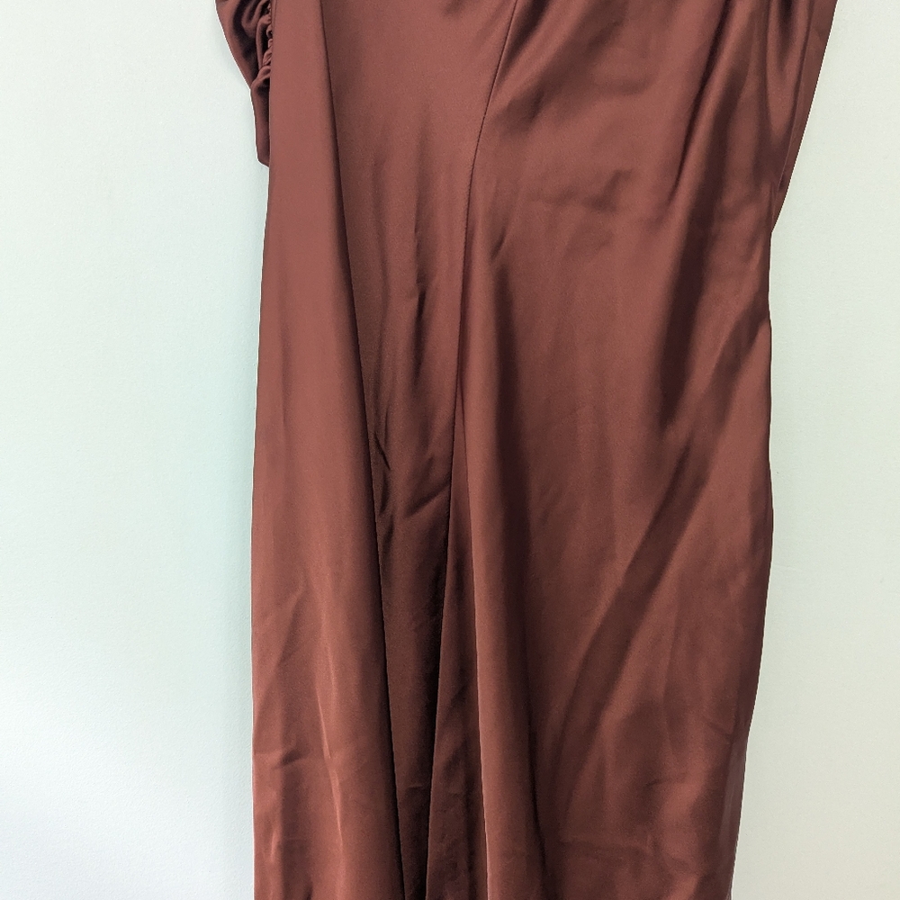 Reverly Jade Satin Dress Formal Wedding Guest One Shoulder - Picture 11 of 16